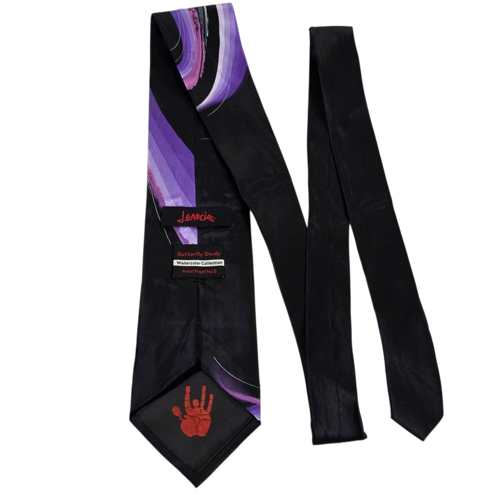 J. Garcia Silk Tie Butterfly Study‎ Watercolor Collection Artist Proof No. 6 Blk